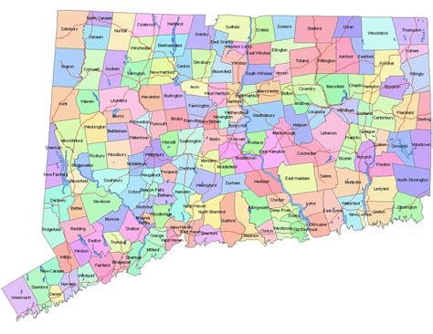 Map of State of CT